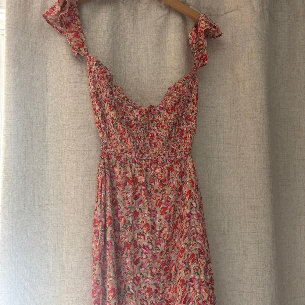 Altar’d State Floral Pink DropSleeve Dress